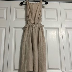 Never worn. Size 4 petal and pup. Khaki backless dress